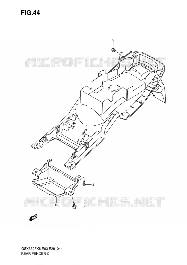 REAR FENDER Suzuki MOTO 650 GSX-F 2009  GSX650FK9(E3/E28)