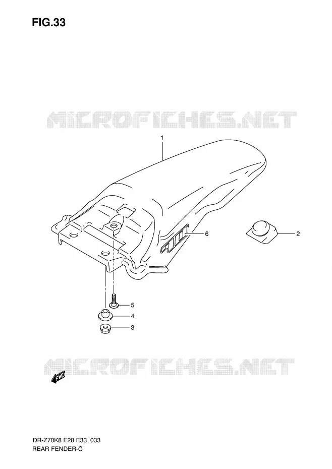 REAR FENDER Suzuki MOTO 70 DR-Z 2012  DR-Z70L0(E28/E33)