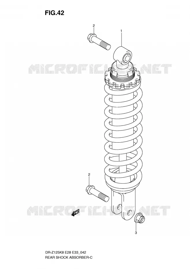 REAR SHOCK ABSORBER Suzuki MOTO 125 DR-Z 2012  DR-Z125LL0(E28/E33)
