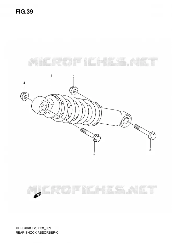 REAR SHOCK ABSORBER Suzuki MOTO 70 DR-Z 2012  DR-Z70L0(E28/E33)