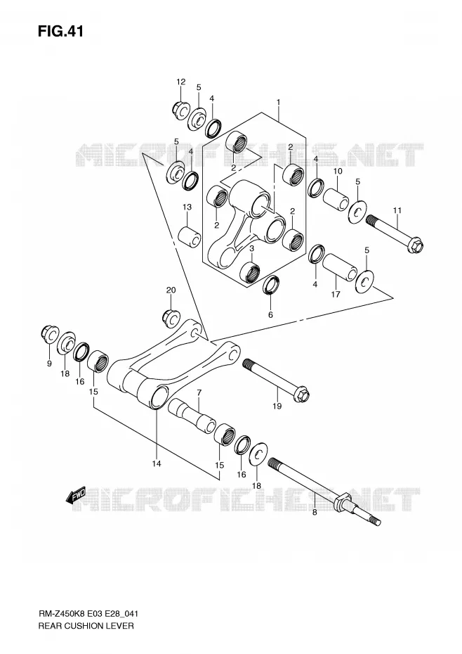 SHOCK ABSORBER LINKAGE (RM-Z450K8/K9) Suzuki MOTO 450 RM-Z 2010  RM-Z450L0(E3/E28)