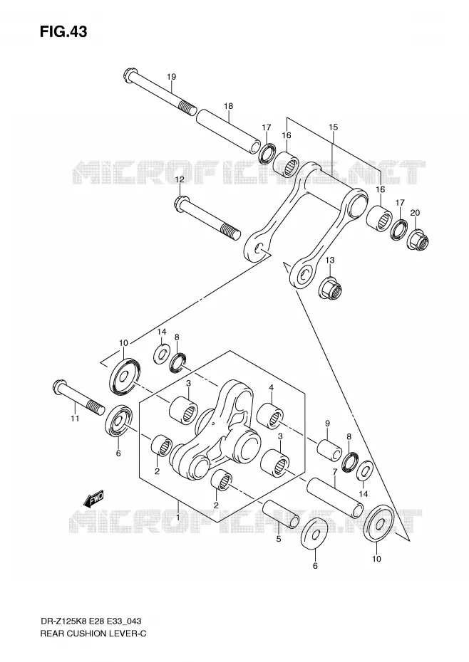 SHOCK ABSORBER LINKAGE Suzuki MOTO 125 DR-Z 2011  DR-Z125LL0(E28/E33)