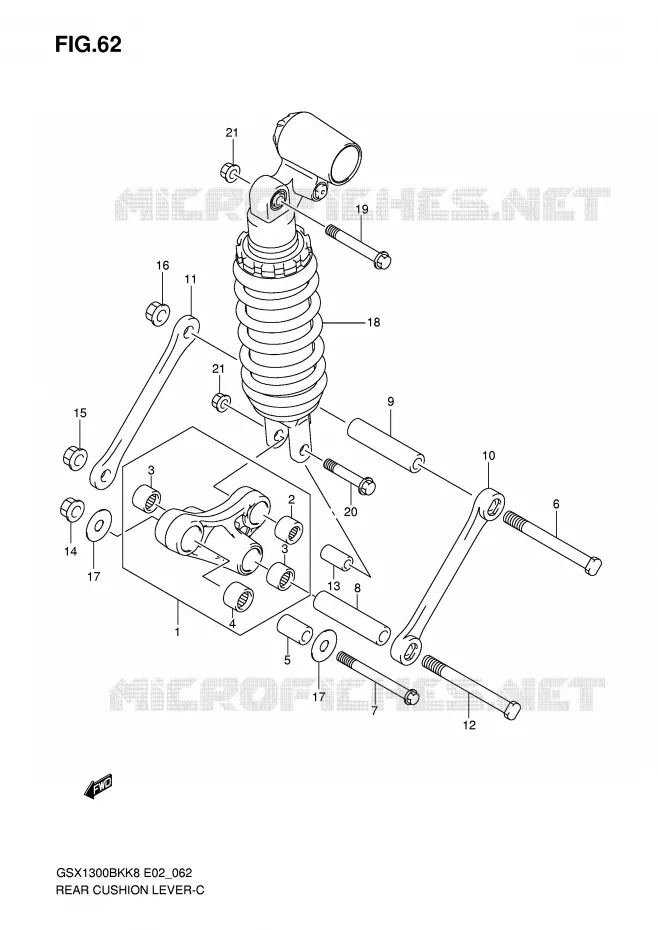 SHOCK ABSORBER LINKAGE Suzuki MOTO 1300 B-KING 2008  GSX1300BKU2K8(E2)
