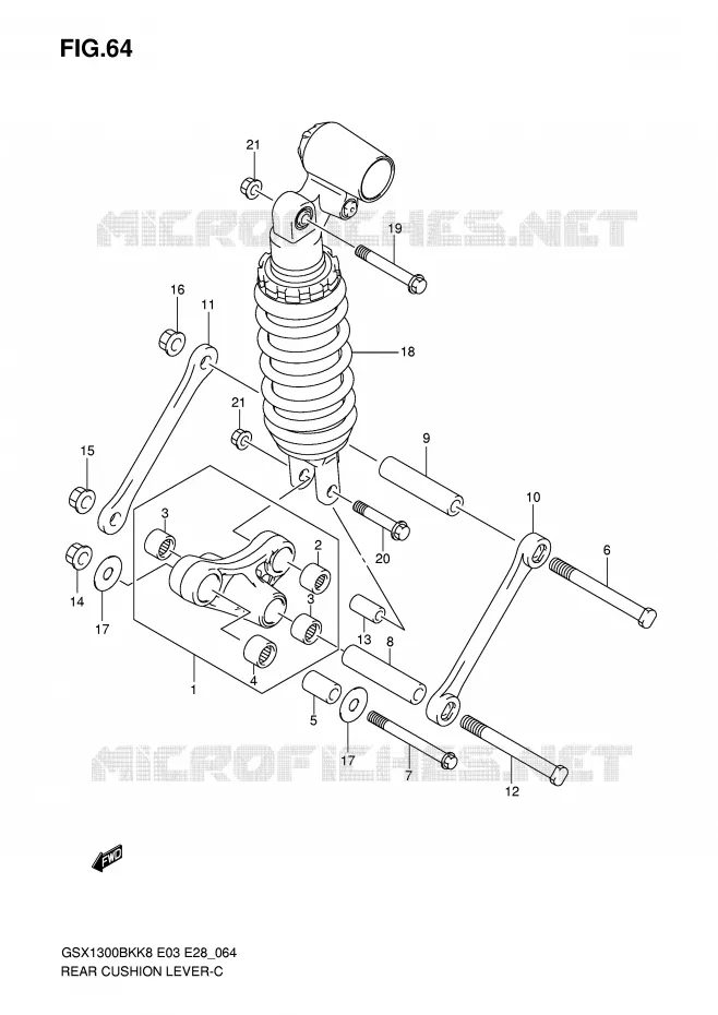 SHOCK ABSORBER LINKAGE Suzuki MOTO 1300 B-KING 2009  GSX1300BKAK9(E3/E28)