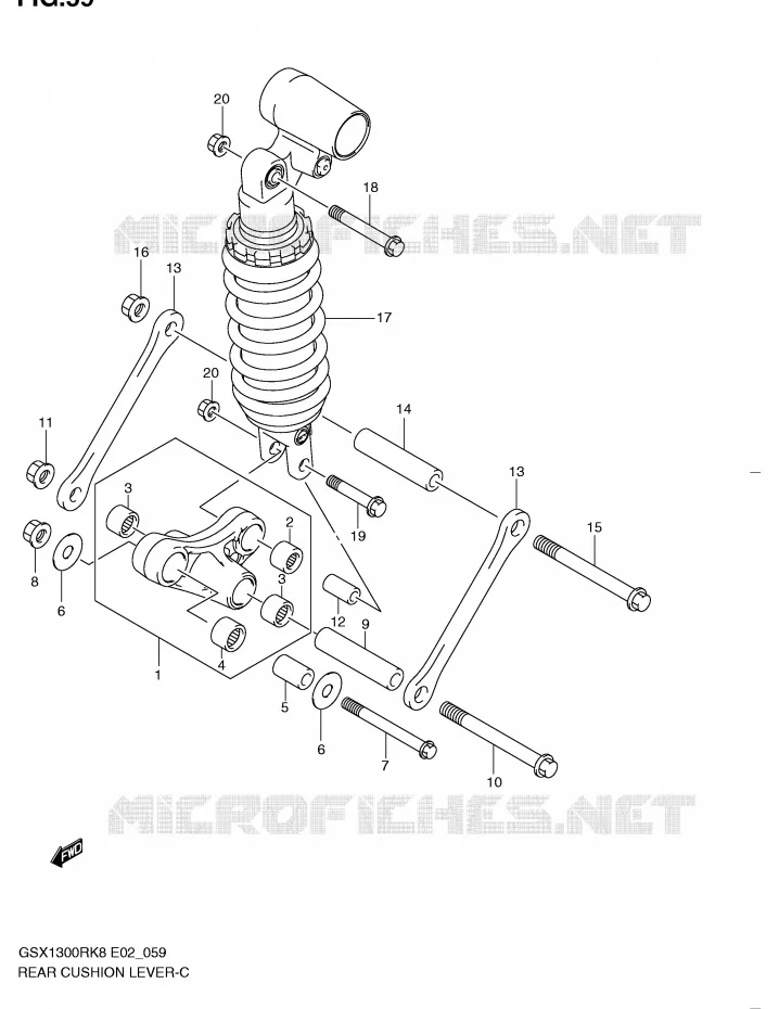 SHOCK ABSORBER LINKAGE Suzuki MOTO 1300 HAYABUSA 2009  GSX1300RK9(E2)