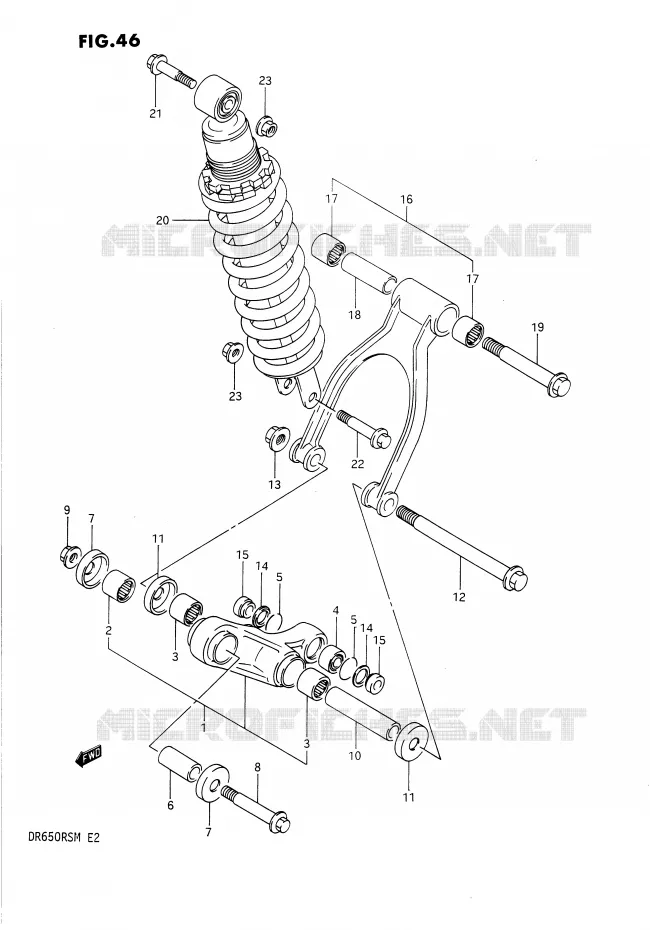 SHOCK ABSORBER LINKAGE Suzuki MOTO 650 DR 1991  DR650RSM(E2)