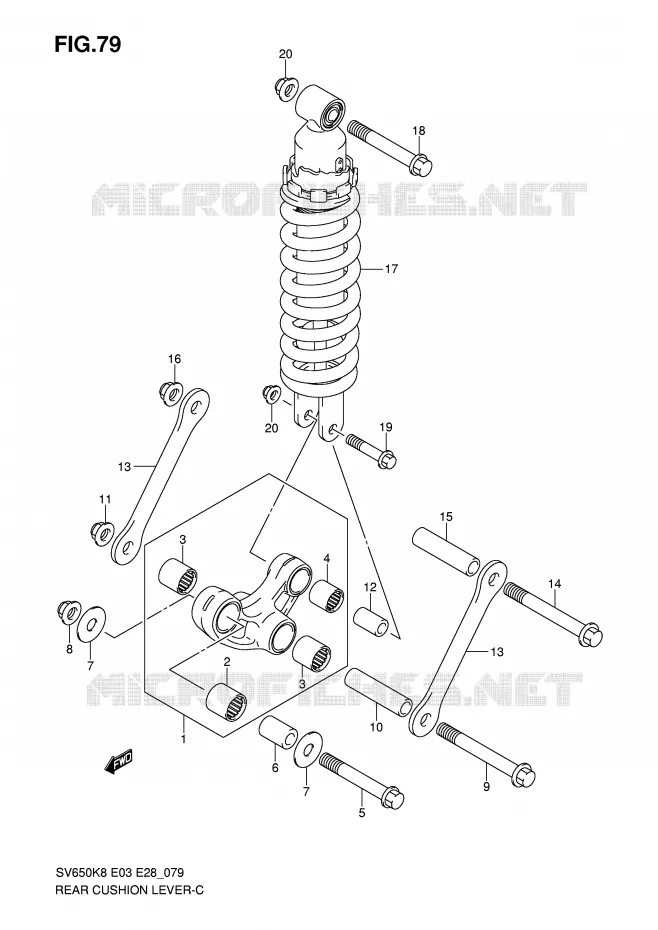 SHOCK ABSORBER LINKAGE Suzuki MOTO 650 SV 2009  SV650SAK9(E3/E28)