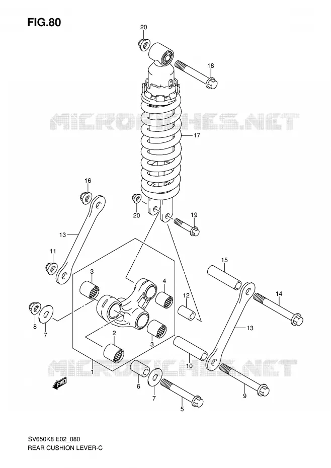 SHOCK ABSORBER LINKAGE Suzuki MOTO 650 SV 2009  SV650UAK9(E2)
