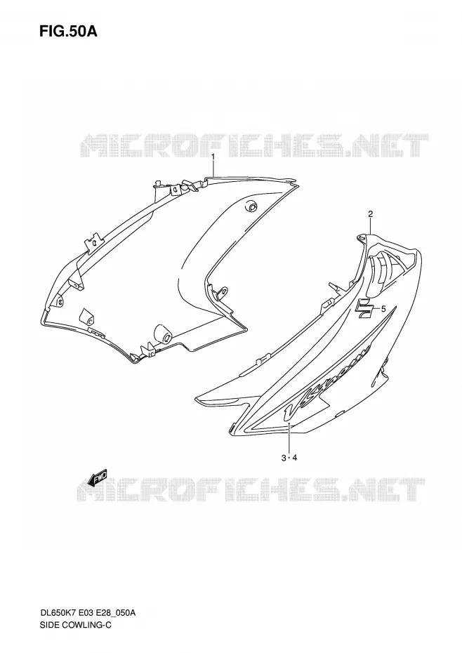 SIDE FAIRING (MODEL K8) Suzuki MOTO 650 V-STROM 2009  DL650K9(E3/E28)