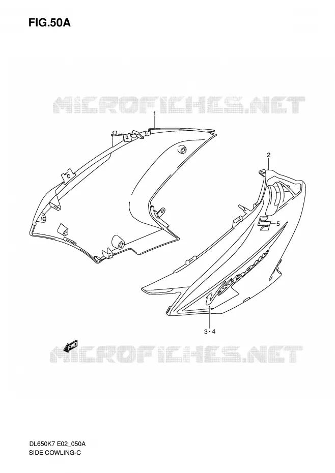 SIDE FAIRING (MODEL K8) Suzuki MOTO 650 V-STROM 2010  DL650AL0(E2)