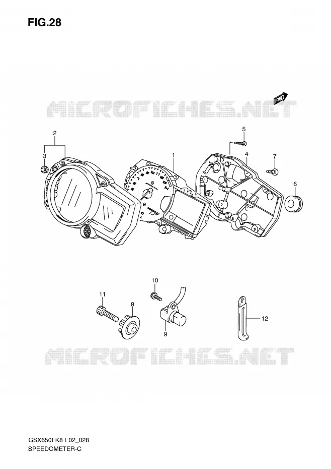 SPEEDOMETER (GSX650F/FU) Suzuki MOTO 650 GSX-F 2010  GSX650FUL0(E2)