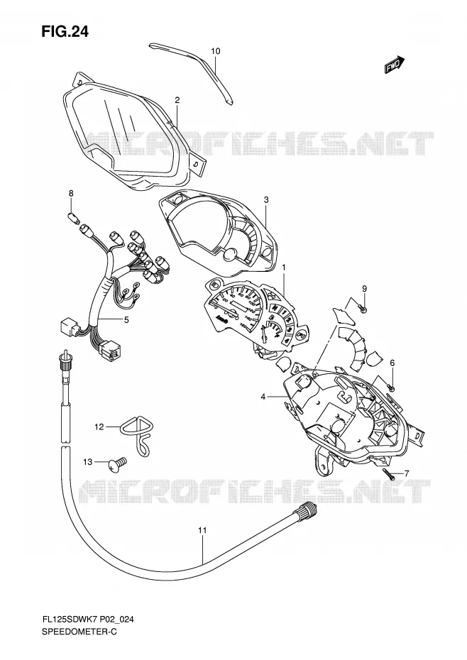 SPEEDOMETER Suzuki SCOOTER 125 FL 2008  FL125SDWK8(P2)