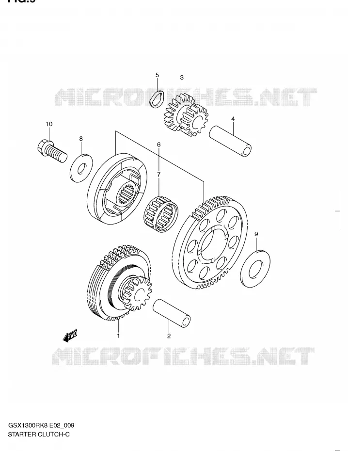 STARTER MOTOR CLUTCH Suzuki MOTO 1300 HAYABUSA 2010  GSX1300RL0(E2)