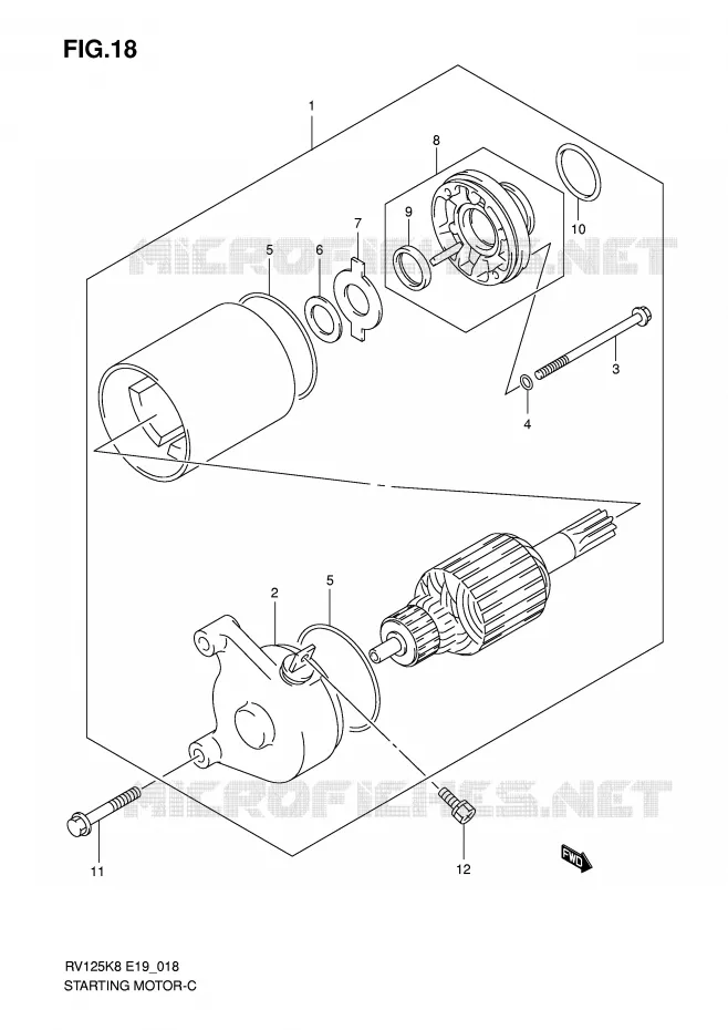 STARTER MOTOR Suzuki MOTO 125 VAN-VAN 2011  RV125L0(E19)
