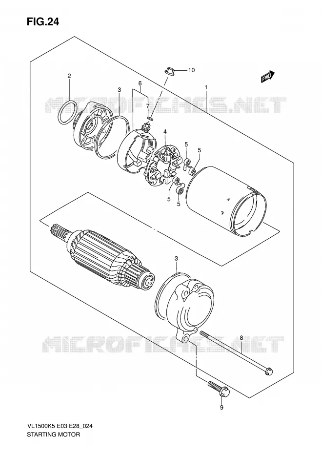 STARTER MOTOR Suzuki MOTO 1500 BOULEVARD 2008  VL1500TK8(E3/E28)