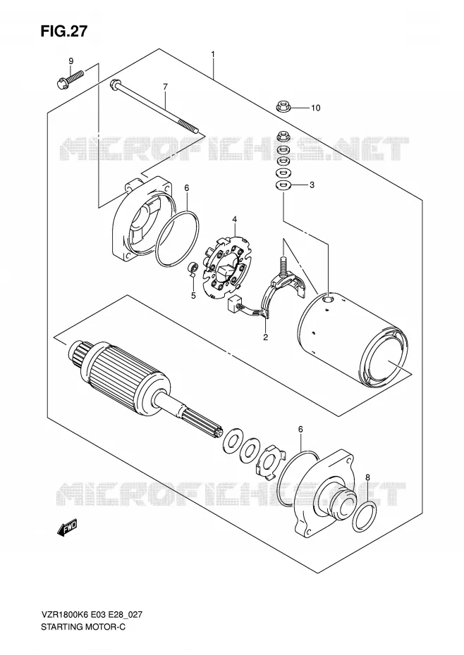 STARTER MOTOR Suzuki MOTO 1800 INTRUDER 2007  VZR1800ZK7(E3/E28)