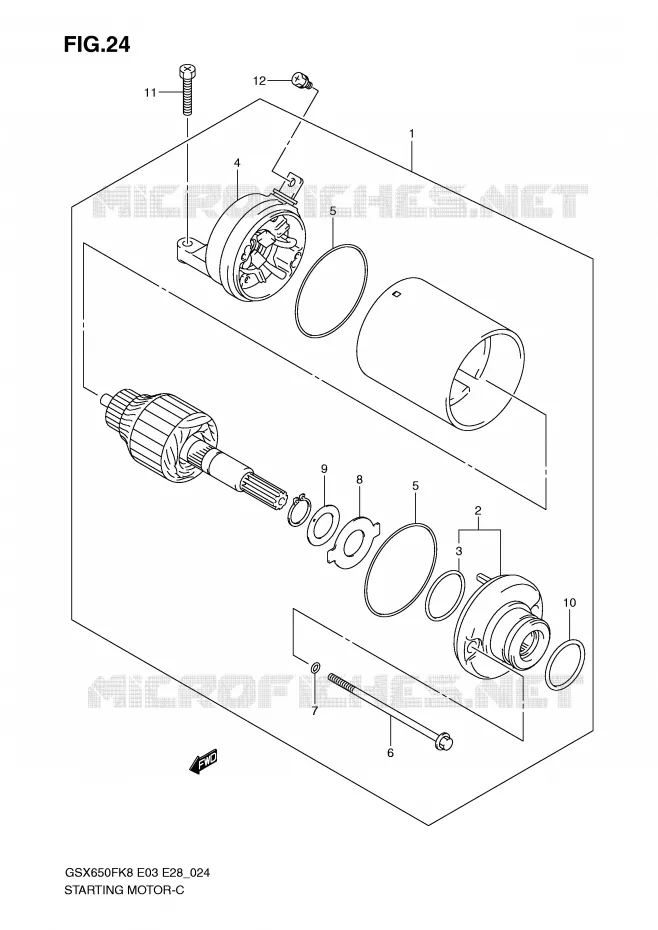 STARTER MOTOR Suzuki MOTO 650 GSX-F 2008  GSX650FK8(E3/E28)