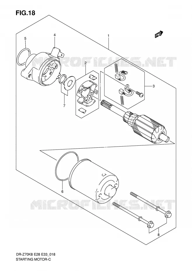 STARTER MOTOR Suzuki MOTO 70 DR-Z 2012  DR-Z70L0(E28/E33)