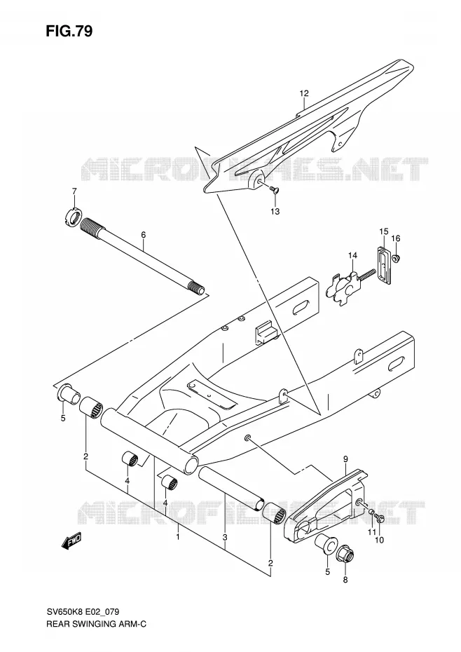 SWINGARM Suzuki MOTO 650 SV 2008  SV650UAK8(E2)