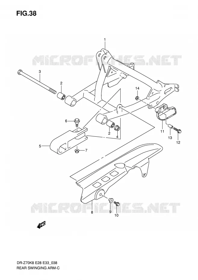 SWINGARM Suzuki MOTO 70 DR-Z 2008  DR-Z70K8(E28/E33)