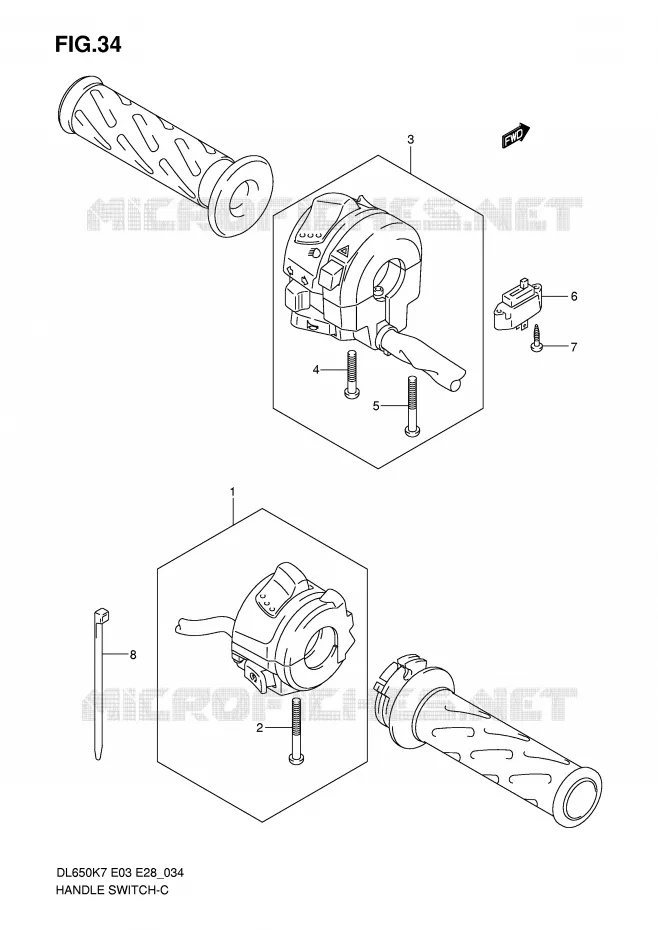 SWITCHES (MODEL K7/K8/K9) Suzuki MOTO 650 V-STROM 2010  DL650AL0(E3/E28)