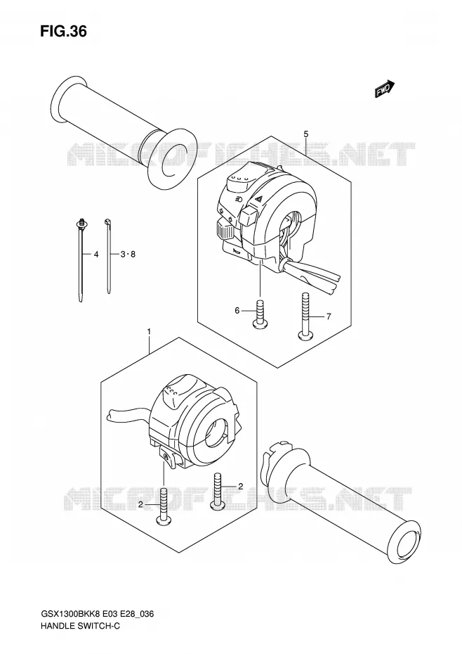 SWITCHES Suzuki MOTO 1300 B-KING 2008  GSX1300BKK8(E3/E28)
