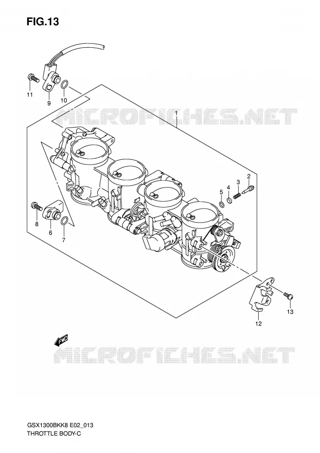 THROTTLE BODY Suzuki MOTO 1300 B-KING 2011  GSX1300BKU2K8(E2)