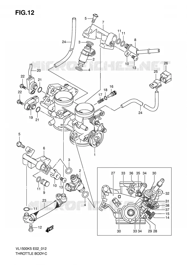 THROTTLE BODY Suzuki MOTO 1500 INTRUDER 2009  VL1500K9(E2)