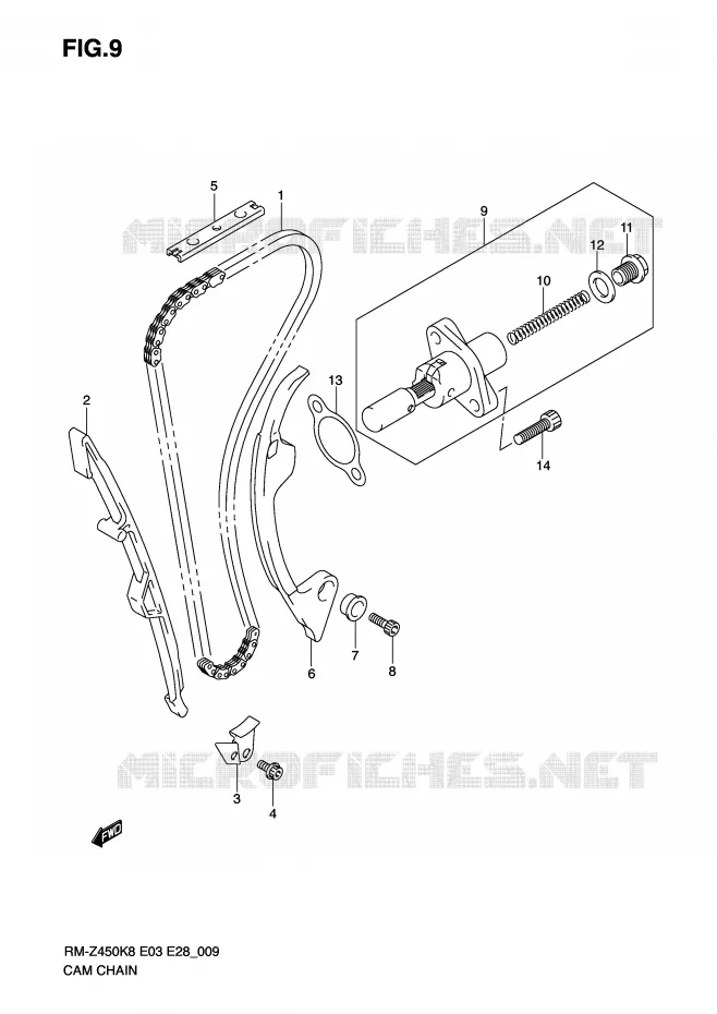 TIMING Suzuki MOTO 450 RM-Z 2010  RM-Z450L0(E3/E28)