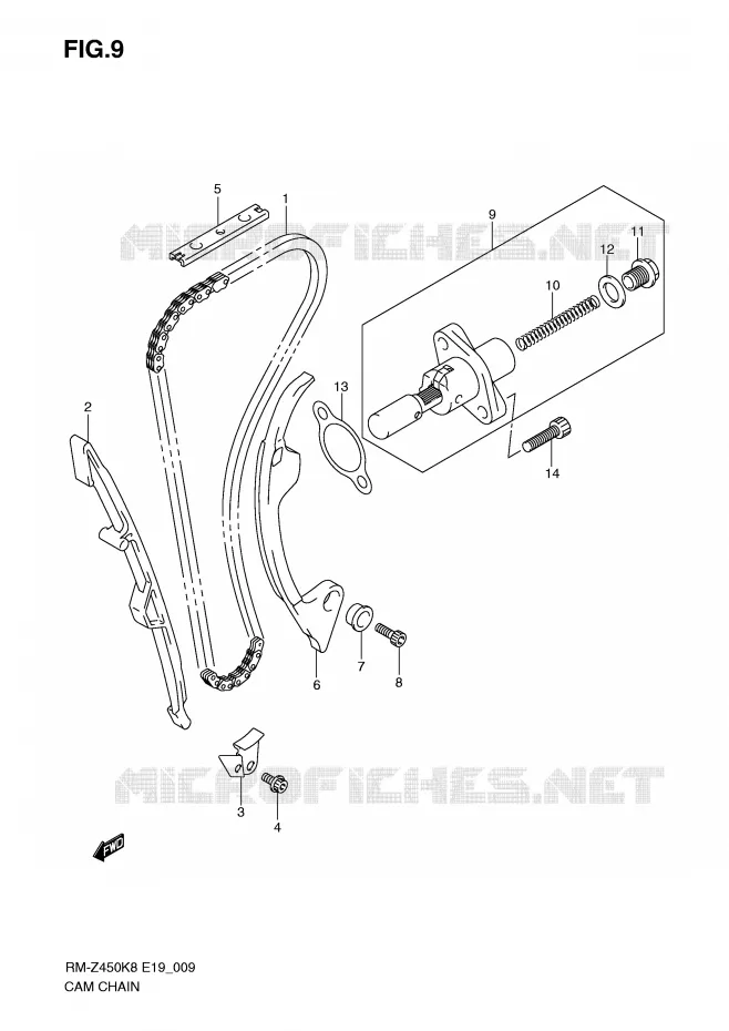 TIMING Suzuki MOTO 450 RM-Z 2012  RM-Z450L1(E19)