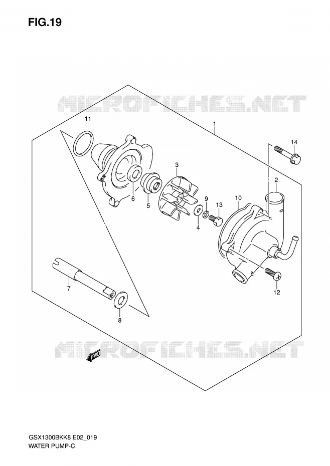 WATER PUMP Suzuki MOTO 1300 B-KING 2009  GSX1300BKAU2K8(E2)