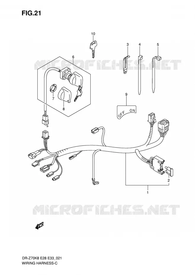 WIRING HARNESS Suzuki MOTO 70 DR-Z 2010  DR-Z70L0(E28/E33)