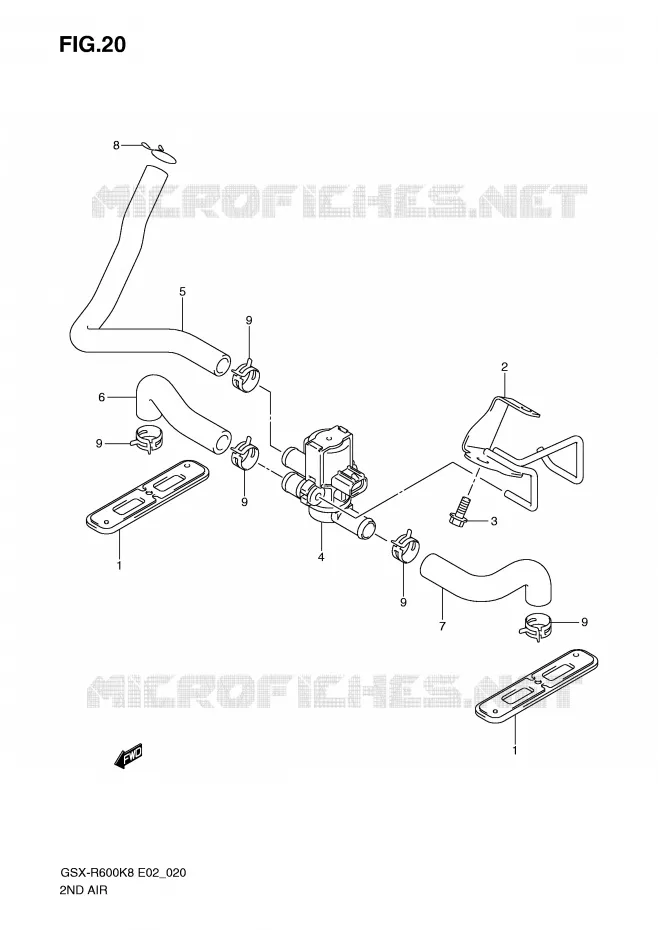 ANTI POLLUTION SYSTEM Suzuki MOTO 600 GSX-R 2009  GSX-R600K9(E2)