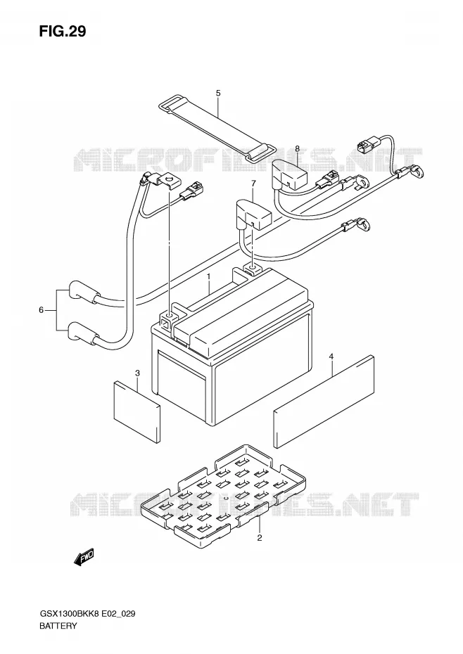 BATTERY Suzuki MOTO 1300 B-KING 2010  GSX1300BKL0(E2)