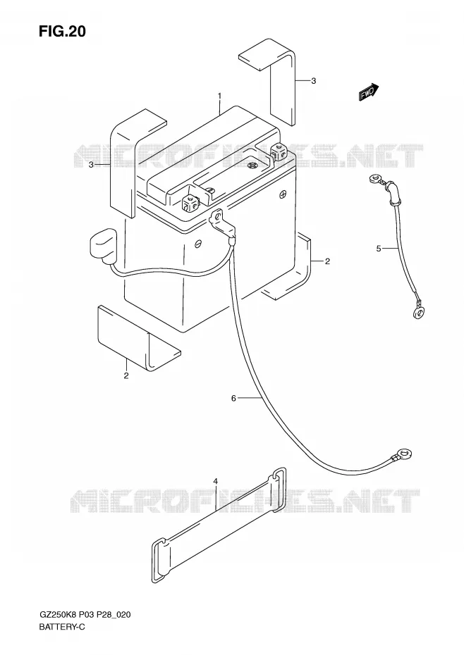 BATTERY Suzuki MOTO 250 MARAUDER 2009  GZ250K9(P3)