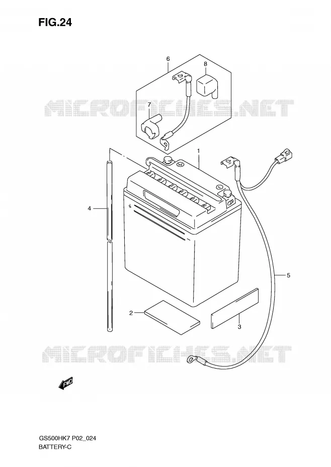 BATTERY Suzuki MOTO 500 GS-F 2008  GS500FHK8(P02)