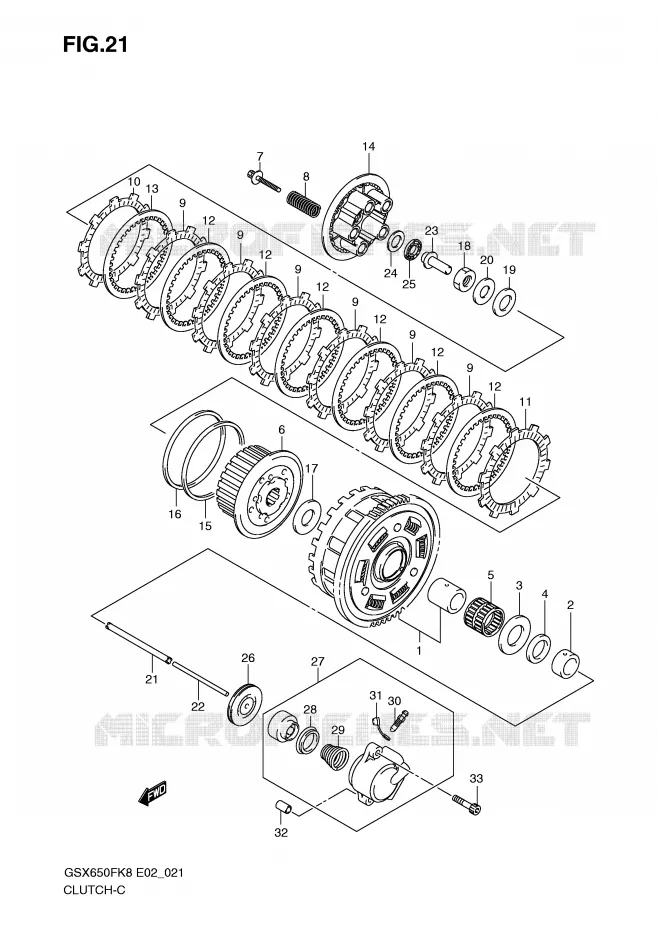 CLUTCH (MODEL K8) Suzuki MOTO 650 GSX-F 2008  GSX650FUK8(E2)