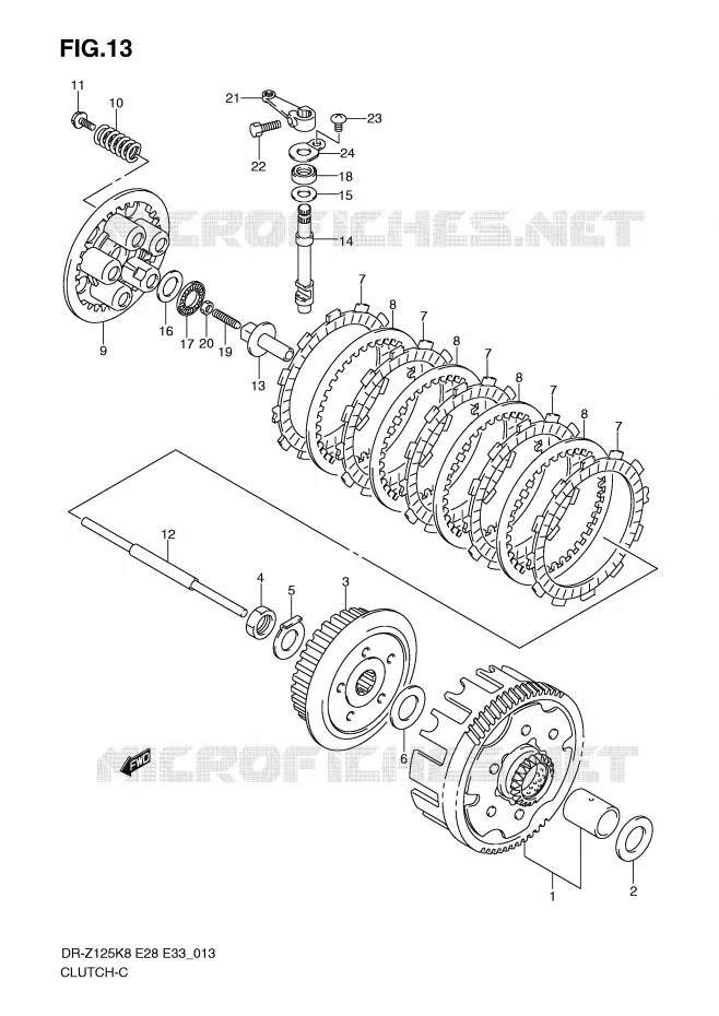 CLUTCH Suzuki MOTO 125 DR-Z 2009  DR-Z125LK9(E28/E33)