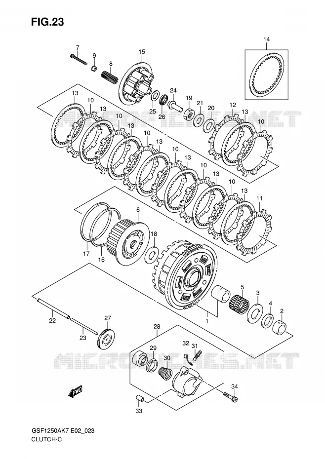 CLUTCH Suzuki MOTO 1250 BANDIT-S 2007  GSF1250SK7(E2)