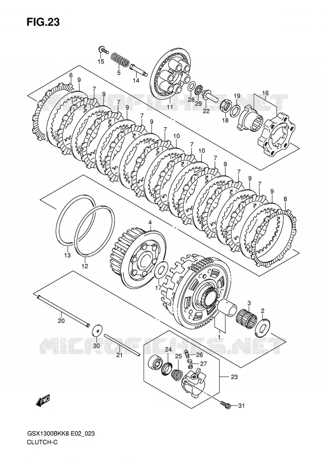CLUTCH Suzuki MOTO 1300 B-KING 2011  GSX1300BKU2K8(E2)