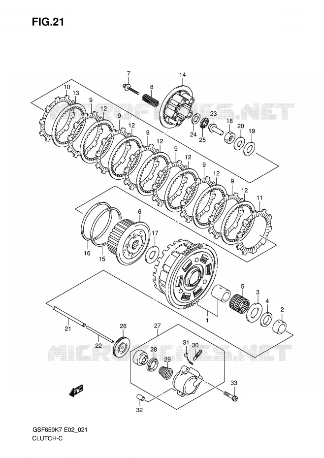 CLUTCH Suzuki MOTO 650 BANDIT 2007  GSF650K7(E19)