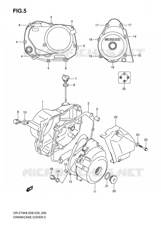 CRANKCASE COVER Suzuki MOTO 70 DR-Z 2012  DR-Z70L0(E28/E33)