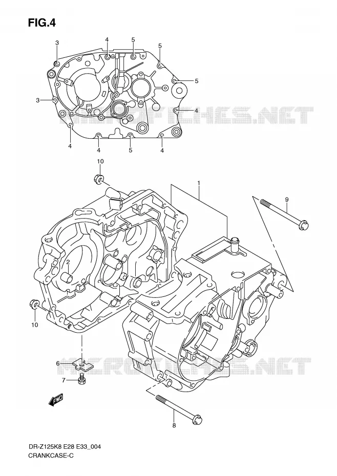 CRANKCASE Suzuki MOTO 125 DR-Z 2012  DR-Z125LL0(E28/E33)