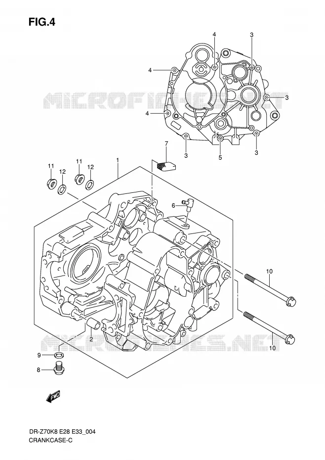 CRANKCASE Suzuki MOTO 70 DR-Z 2012  DR-Z70L0(E28/E33)