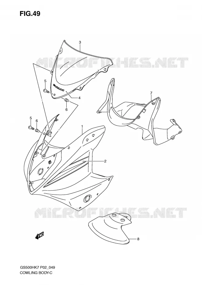 FAIRING (GS500FH/FMK7) Suzuki MOTO 500 GS-F 2008  GS500FHK8(P02)