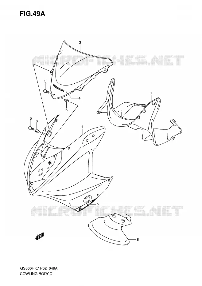 FAIRING (GS500FHK8) Suzuki MOTO 500 GS-F 2007  GS500FHK7(P02)