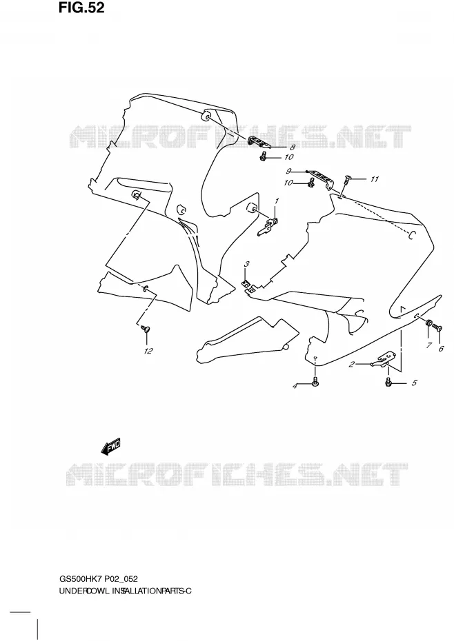 FAIRING INSTALLATION PARTS (WITH COWLING) Suzuki MOTO 500 GS-F 2008  GS500FHK8(P02)