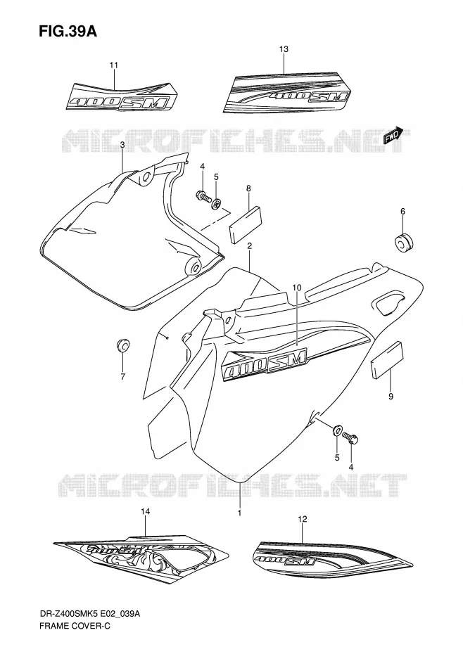 FAIRING (MODEL K7/K8) Suzuki MOTO 400 DR-Z 2006  DR-Z400SMK6(E2)