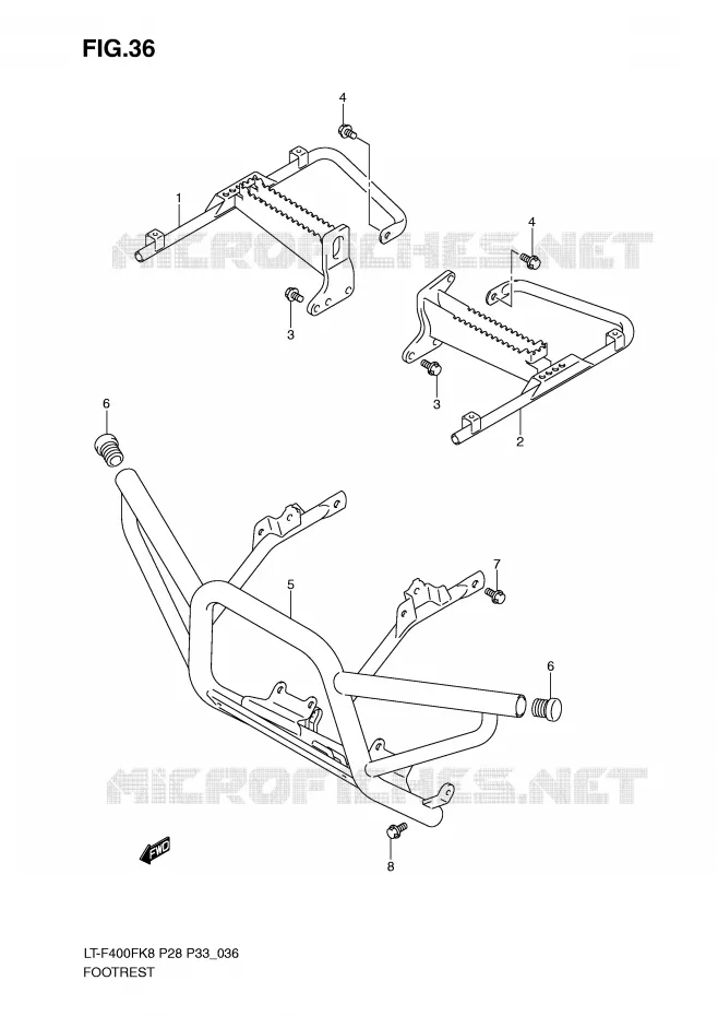 FOOTREST Suzuki QUAD 400 KINGQUAD 2008  LT-F400FK8(P28/P33)