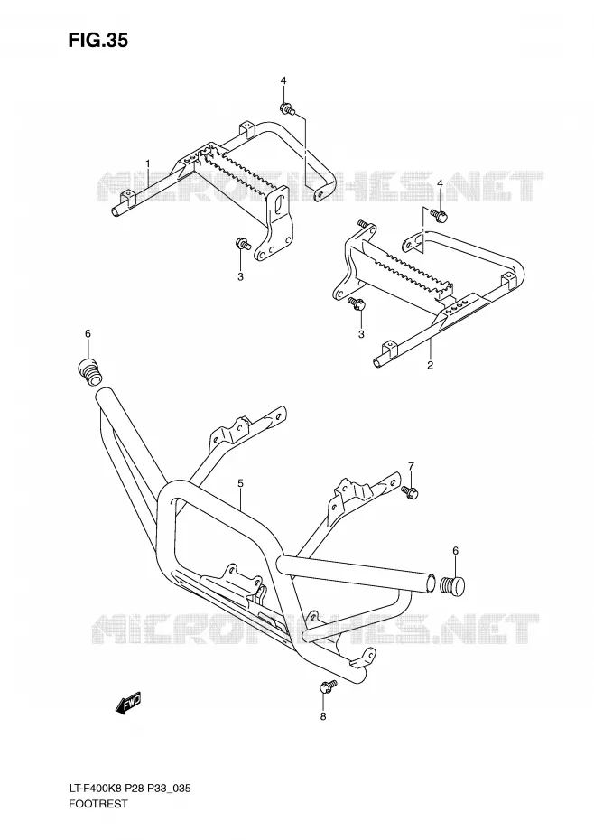 FOOTREST Suzuki QUAD 400 KINGQUAD 2010  LT-F400L0(P28/P33)